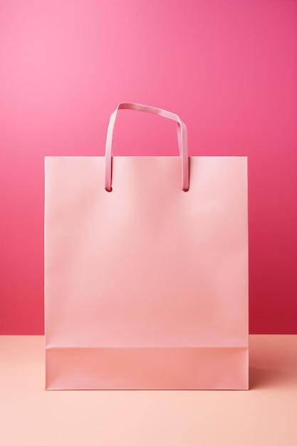 Photo a white shopping bag on a pink background