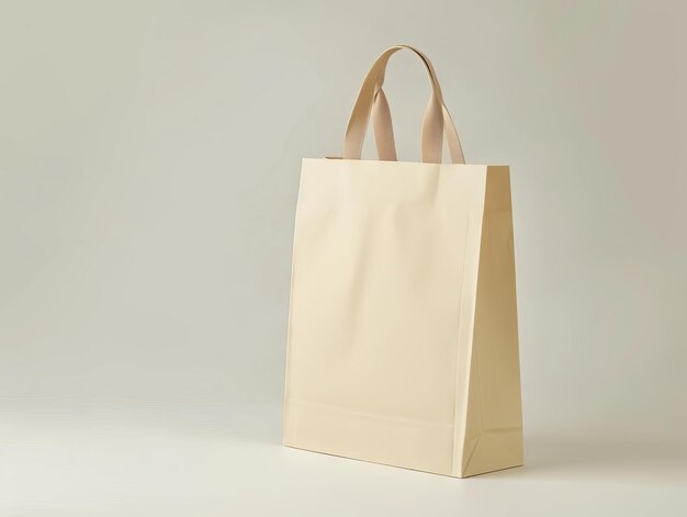 A white shopping bag with handles