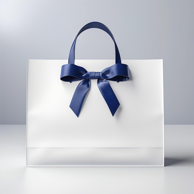 Photo white shopping bag