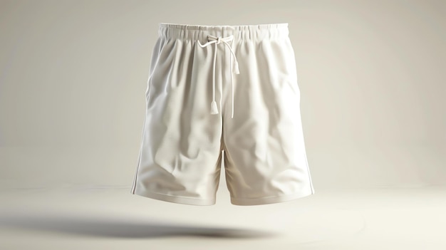 Фото Белые шорты с шнурком шорты сделаны из легкой дышащей ткани и идеально подходят для летней погоды