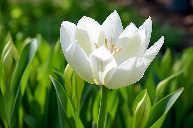 White siam tulip blooming