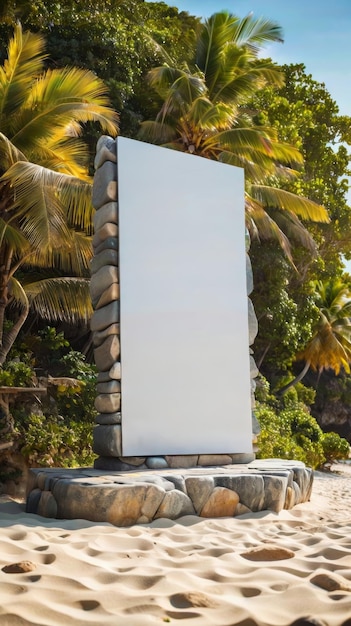 White Sign on Sandy Beach