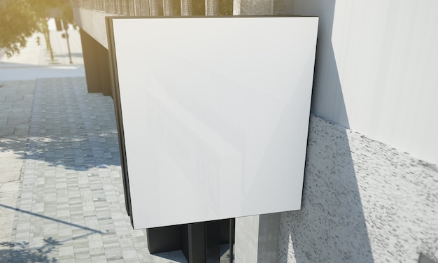 Photo white signboard on a wall