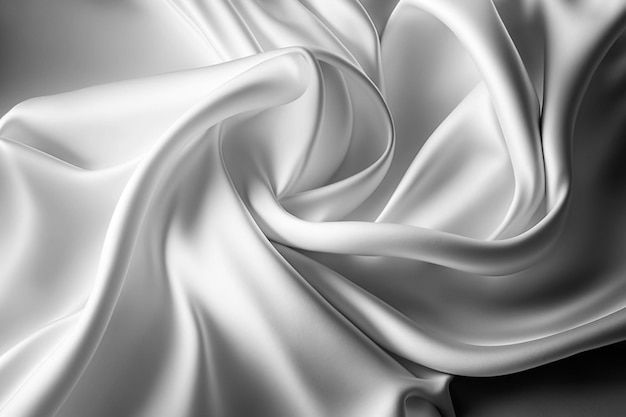 White silk fabric that is blowing in the wind