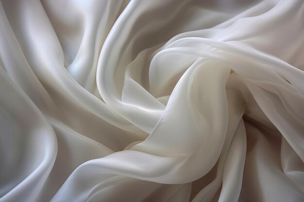 White silk fabric in a window