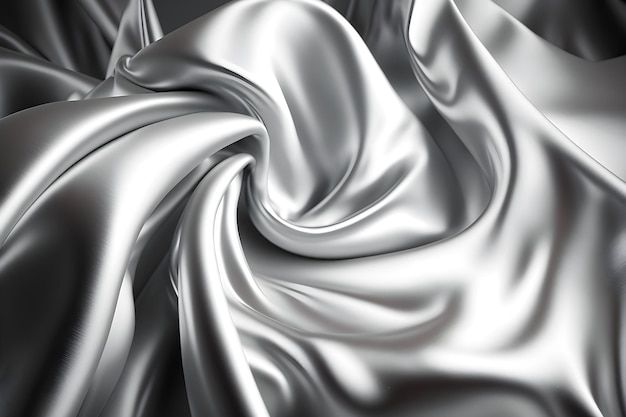 A white silk fabric with a spiral pattern.