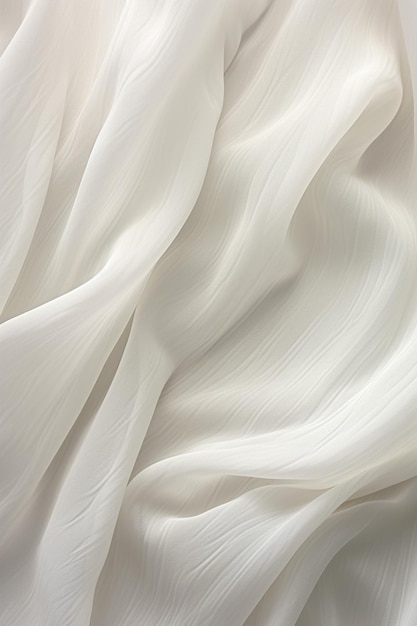 Белая шелковая льняная ткань с морщинами Минималистский фон Простая элегантная текстура Фото