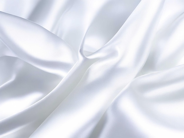 Роскошную текстуру белой шелковой или атласной ткани можно использовать в качестве абстрактного фона.