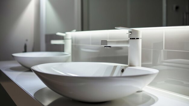 White sink and faucet