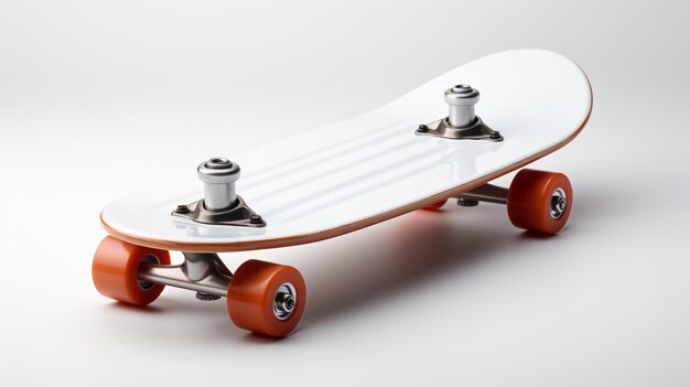 Photo a white skateboard with bones 100s red wheels ai generated image