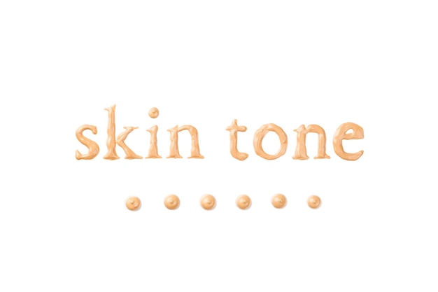 White skin tone concept Lettering of make up foundation