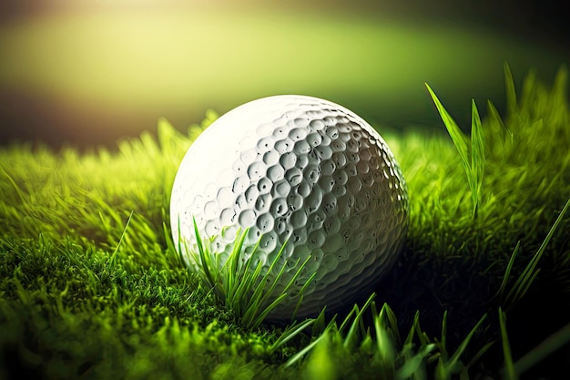 White small golf ball on green