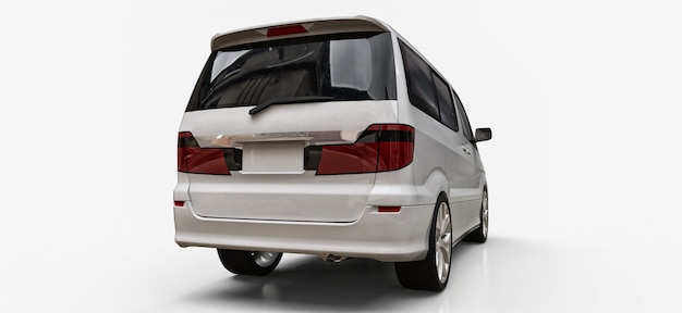 White small minivan for transportation of people