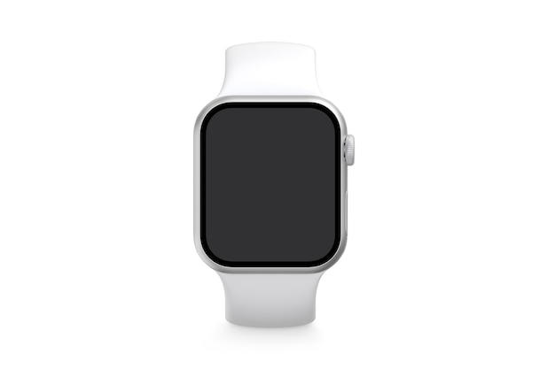 Photo a white smart watch with a black screen.