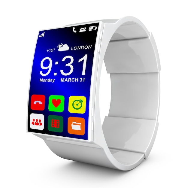 White smart watches