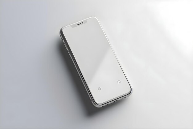 White smartphone with blank screen isolated on white background Smartphone mockup