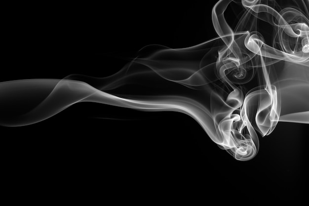 White smoke abstract on black background. fire design