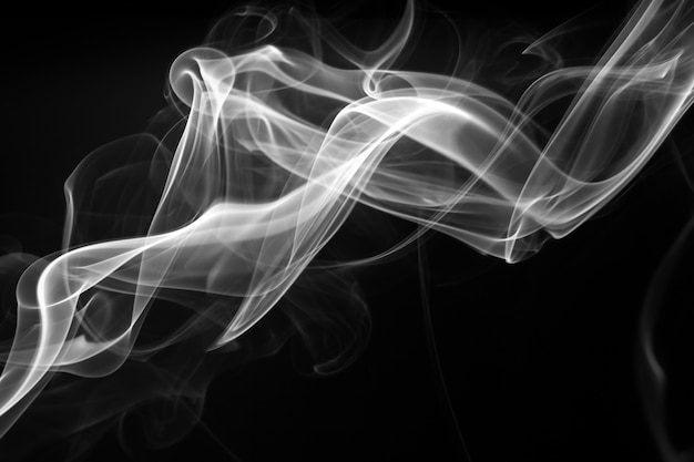 White smoke abstract on black background