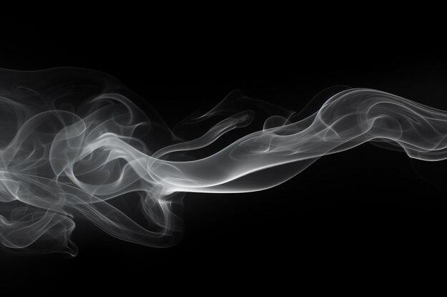 Photo white smoke in black background and blank space