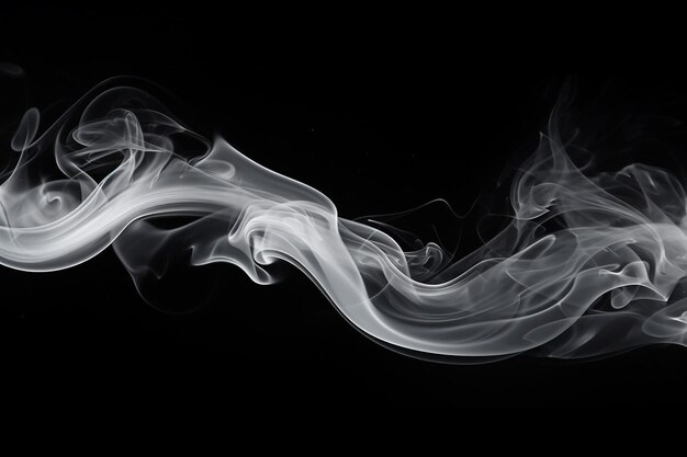 Photo white smoke in black background and empty space