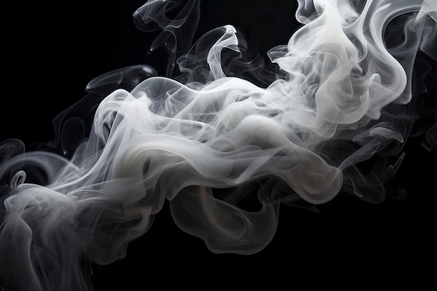 White smoke on the black background Generative AI