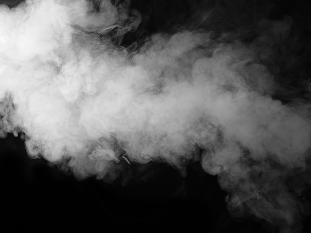 White smoke on black background