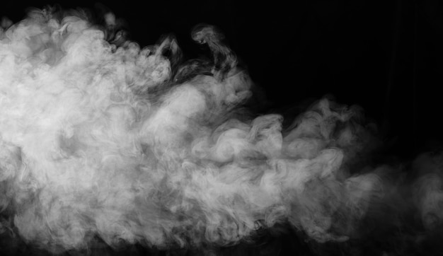 White smoke on black background