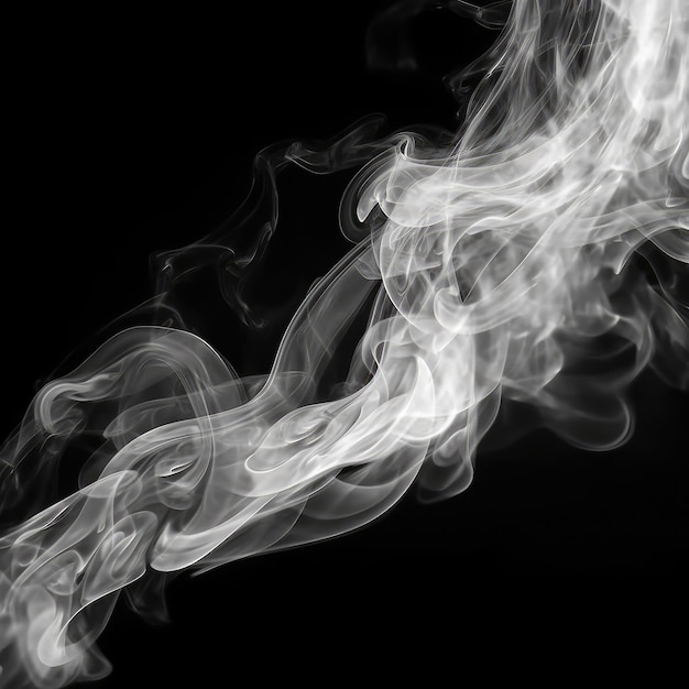 White smoke on black background