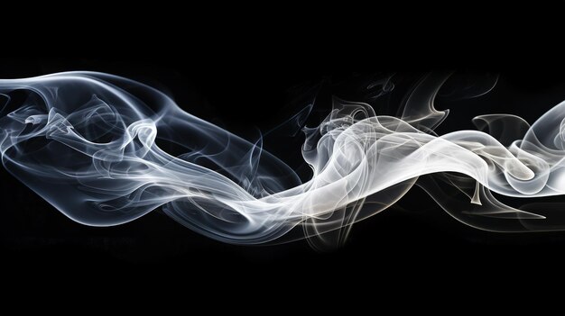 White smoke on black background