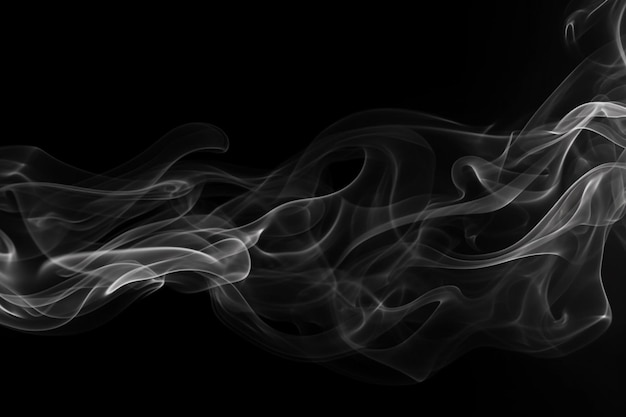 White smoke on a black background