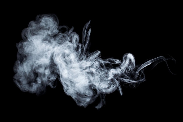 White smoke on a black background