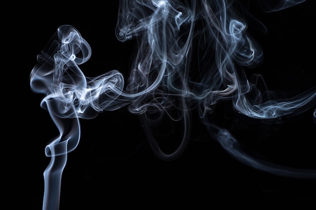 White smoke on black surface