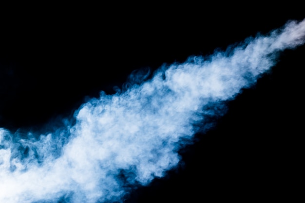 White smoke on black