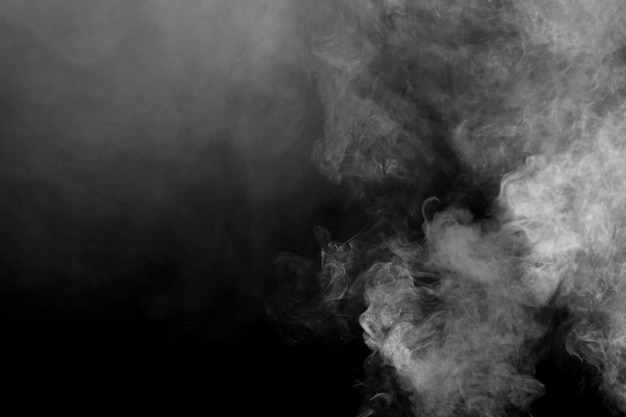 White smoke blow on dark background.