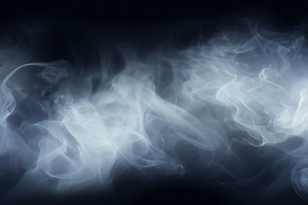 White smoke in the center of the black background