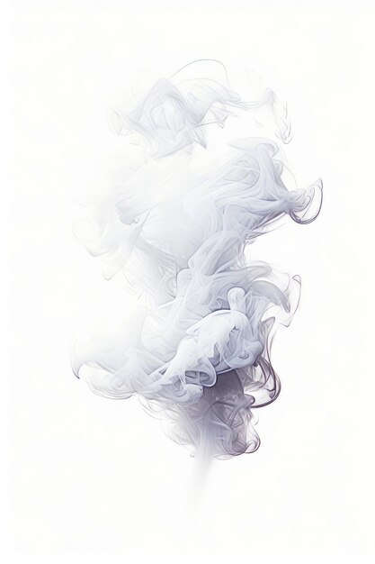 White smoke cloud is in the air on white background Generative AI