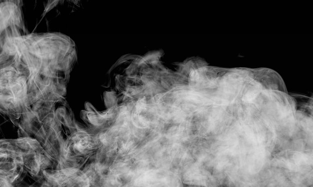 white smoke cloud with black background