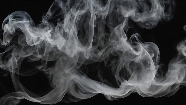 White smoke collection on black background