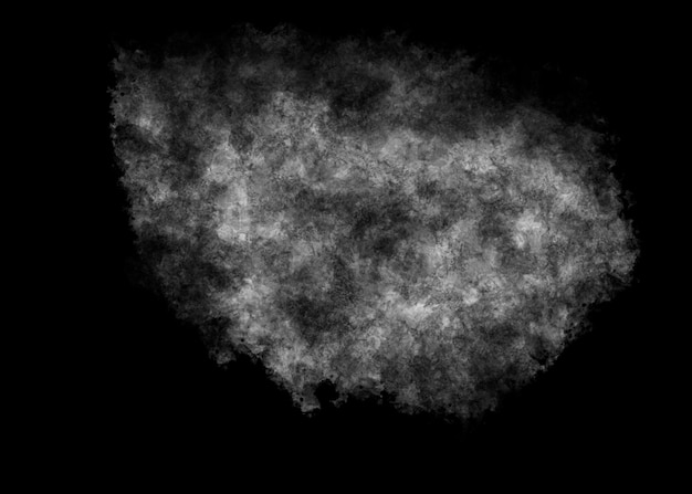 White smoke explosion on black background