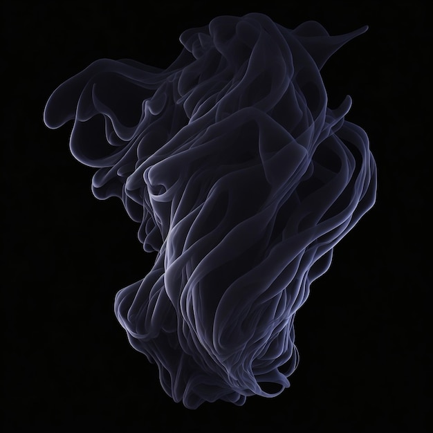 White Smoke Flies on Black Background White smoke on a dark room