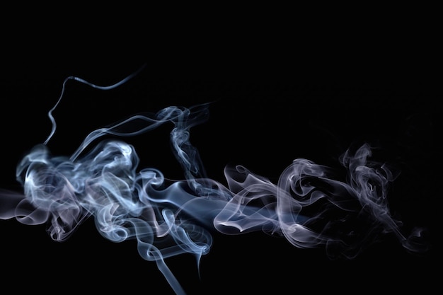 White smoke and fog on dark background