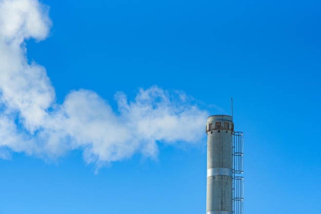 White smoke from pipe air pollution smoke from boiler room