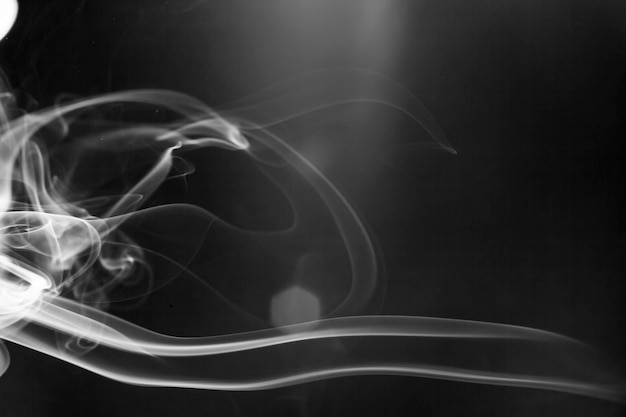 White  smoke motion on black background.