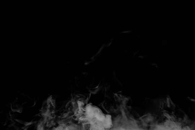 Photo white smoke with black background cloud