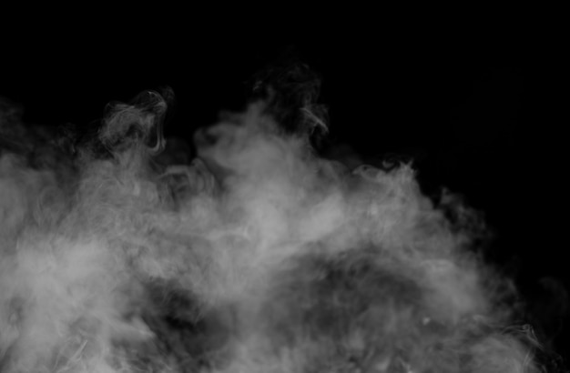 Photo white smoke with black background cloud