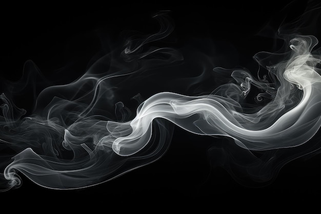 Photo white smoke with black background