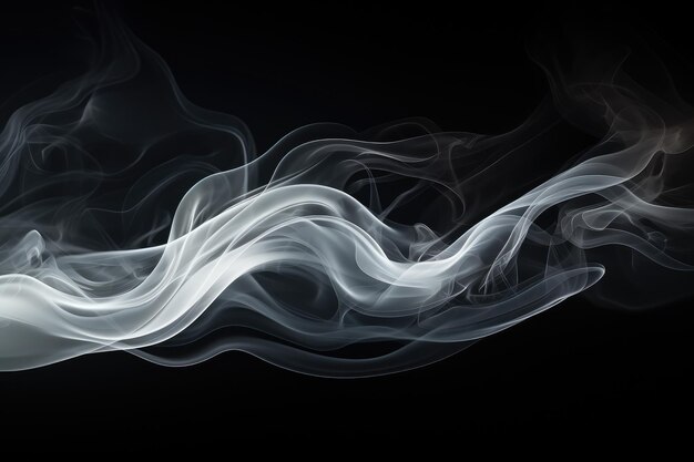 Photo white smoke with black background