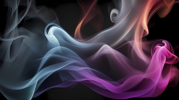 White smoke with dark black background digital illustration