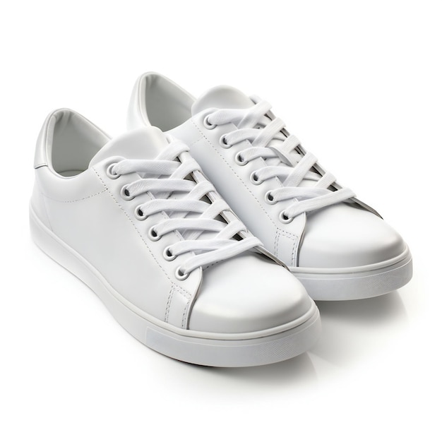 White sneakers isolated on white background