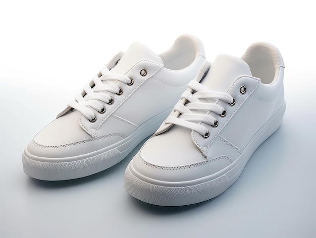 White sneakers isolated on a white background